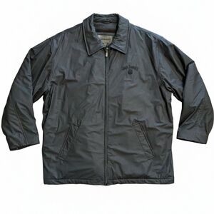 Vintage Jack Daniel's Jacket Urban North End Large Black Fleece Lined Zip Up